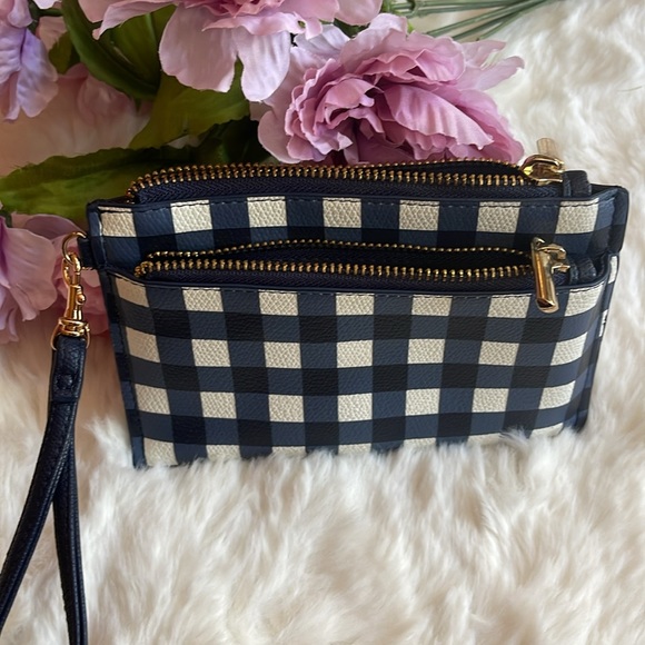 NWOT a new day 👛Navy Blue & White Clutch Purse with 2 Gold Zippers - Picture 8 of 8